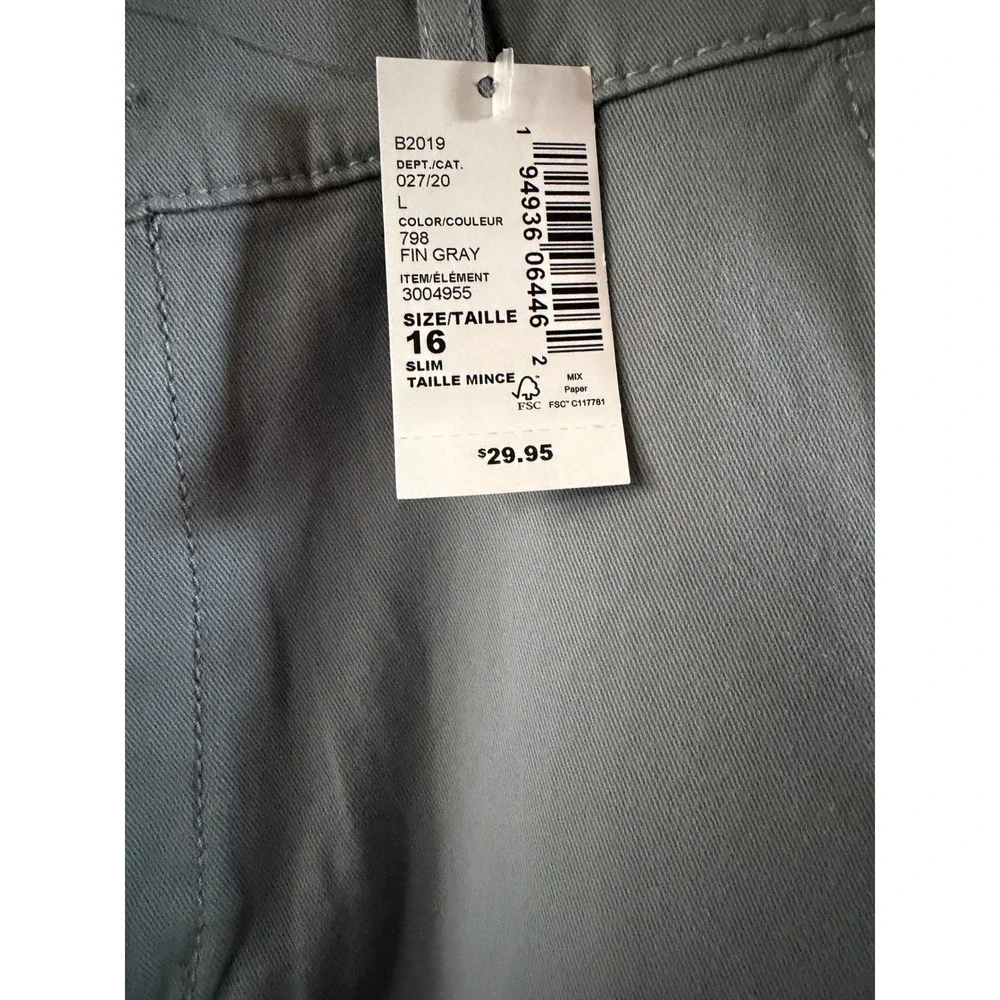 The Children's Place Boys Skinny Slim Chino Pants Gray Size 16 Stretch Slim
